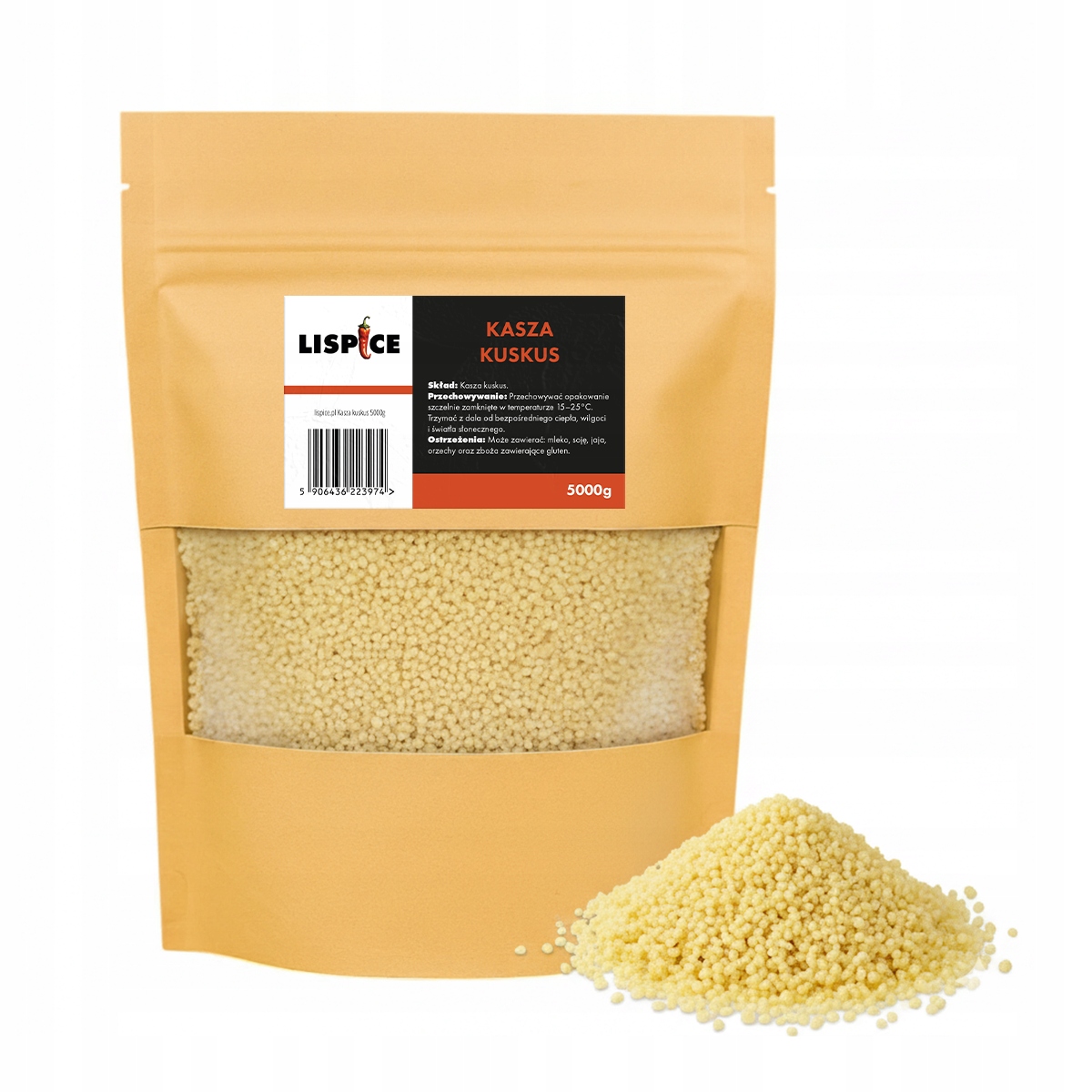 Kuskusová kaše 5000 g, přírodní kaše do salátů a obědových pokrmů