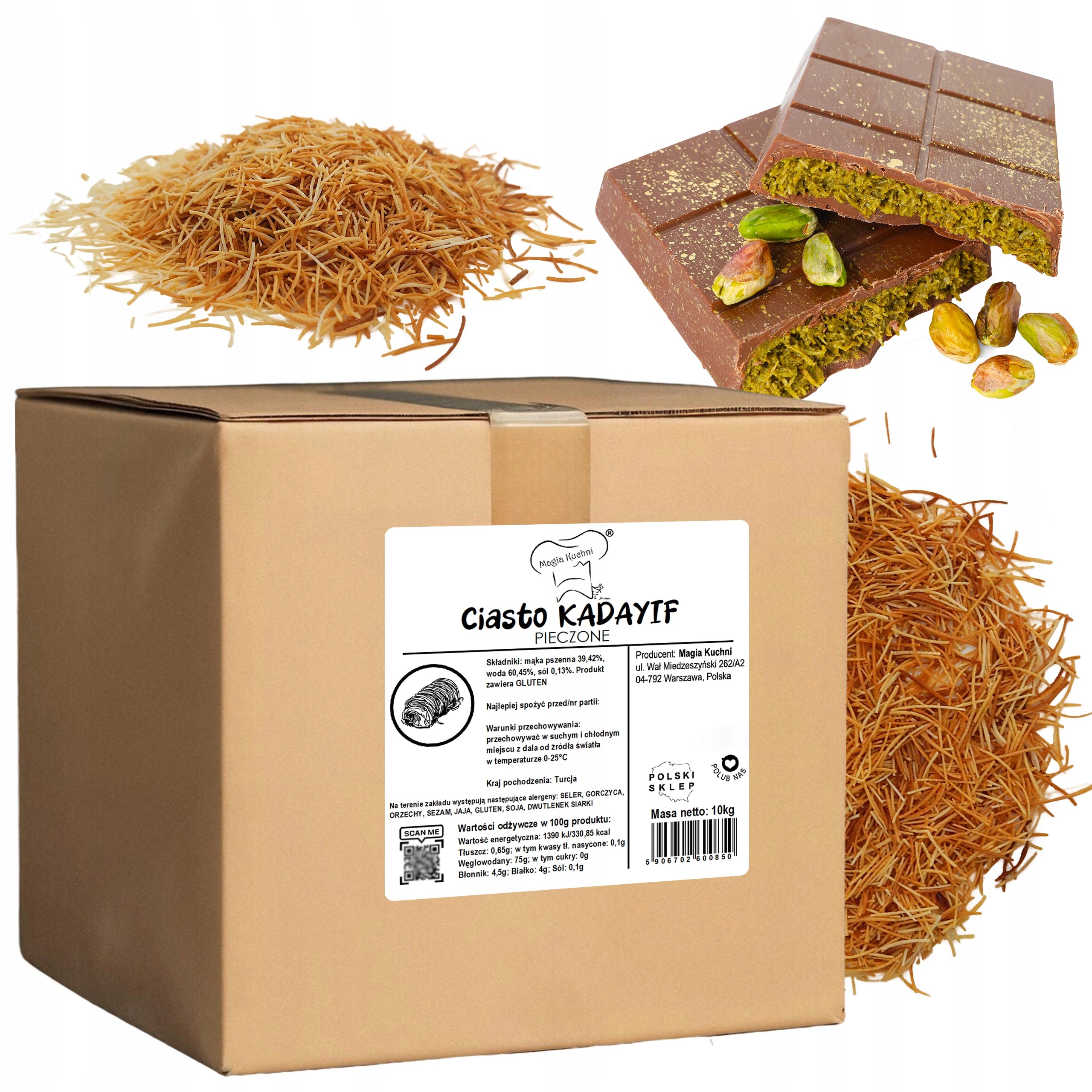 Levně Kadayif Kataifi těsto 10 kg Ideální pro dubajskou čokoládu Pečené Hotové