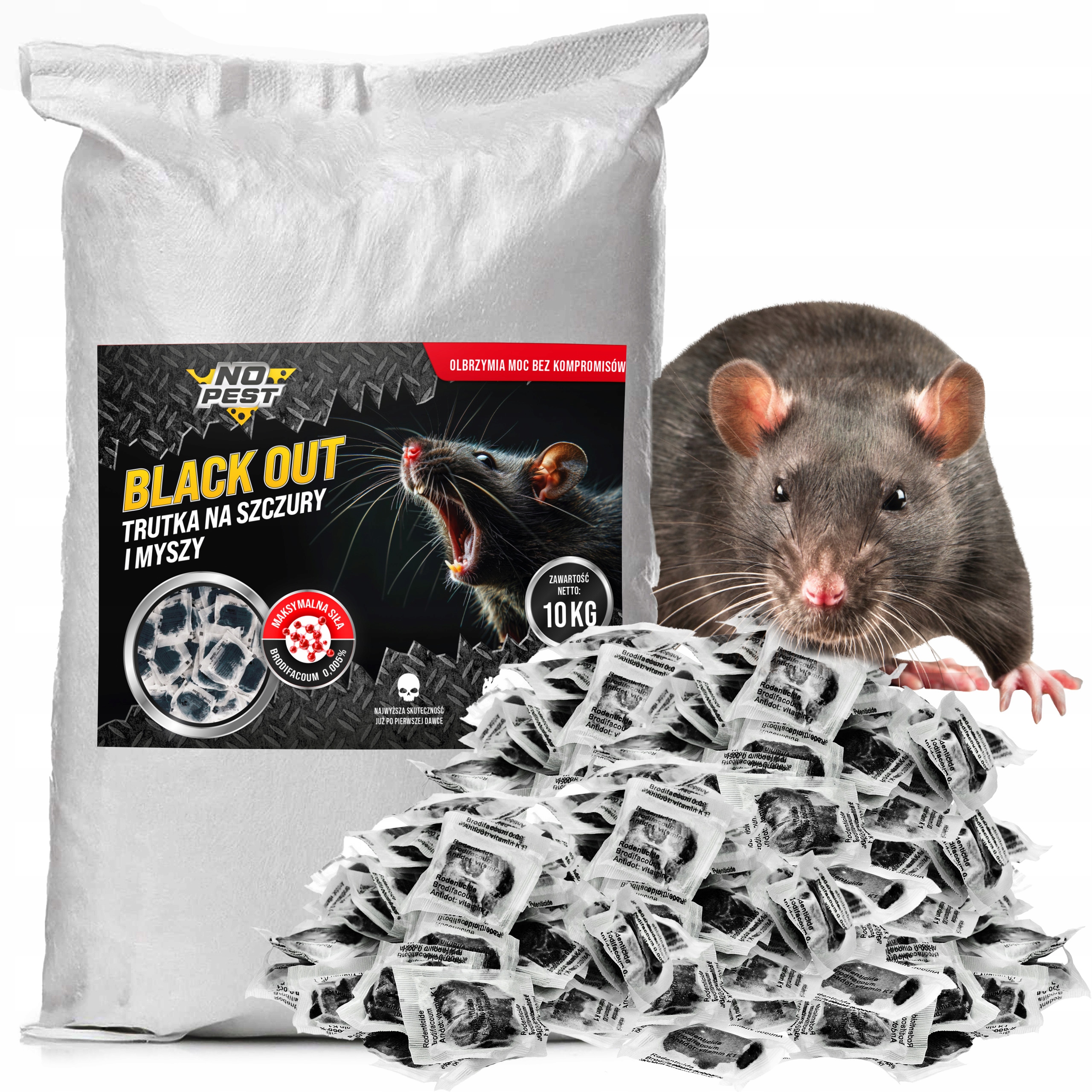Trutka Trucizna Na Szczury Myszy Gryzonie Mocna Czarna Pasta No Pest 10KG