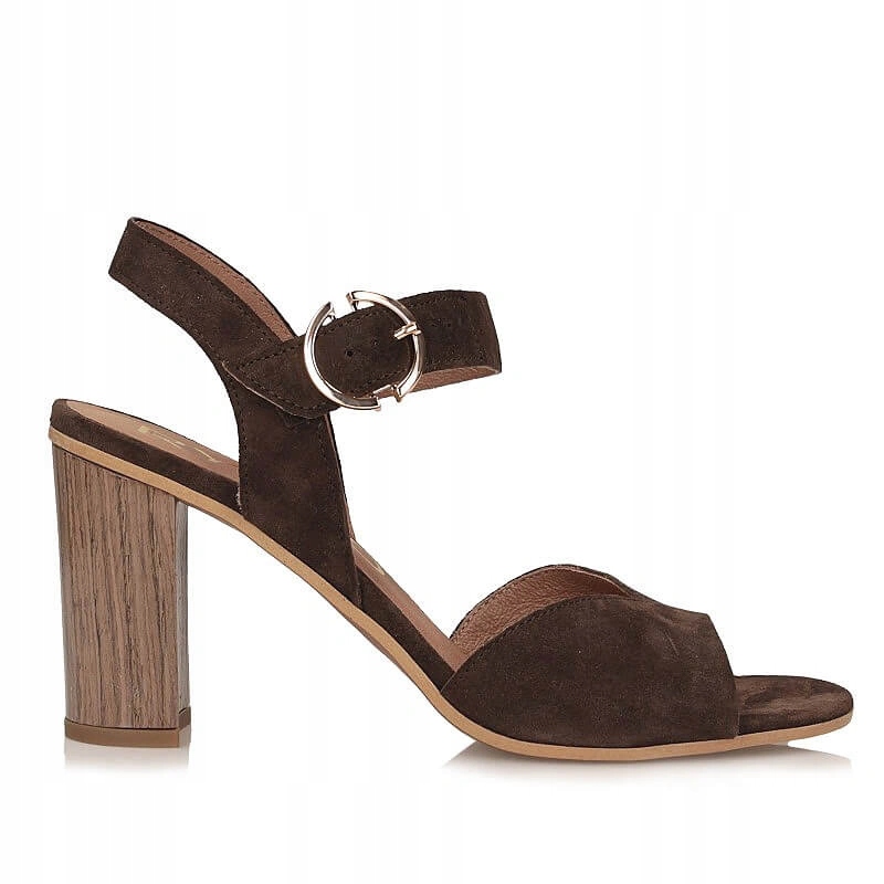 Dámské sandály Ryłko 9HFR4_T4_ZW4 hnědé kožené na podpatku