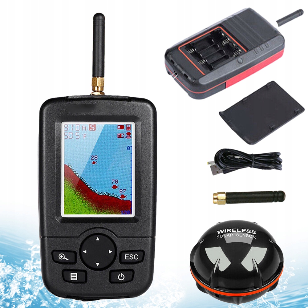 Echosonda Wędkarska Sonar 100 M Bezprzewodowy Matrycą Punktową Z Led Usb