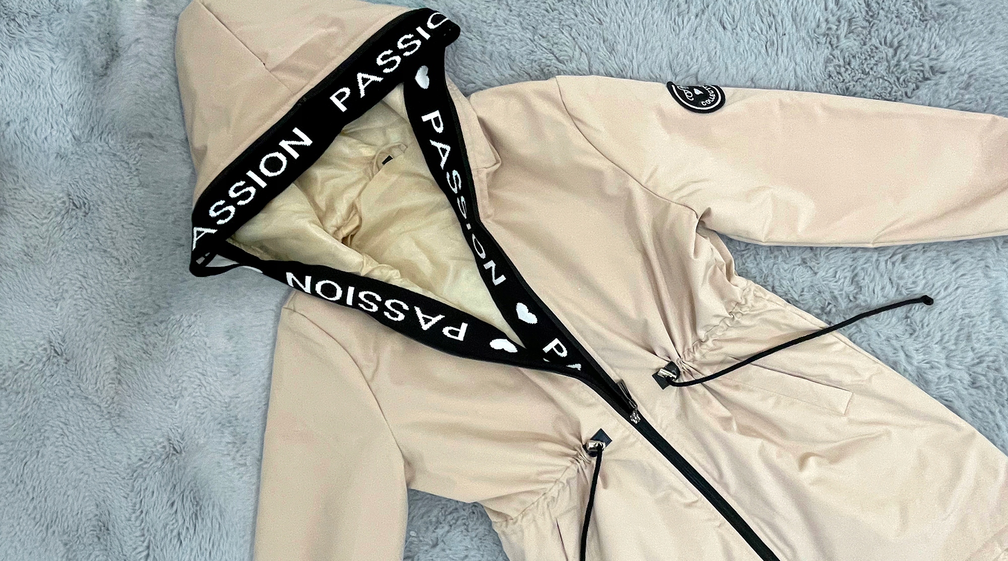 ASYMETRYCZNA PARKA płaszcz kurtka Z KAPTUREM 4 KOLORY 5XL Rękaw długi rękaw