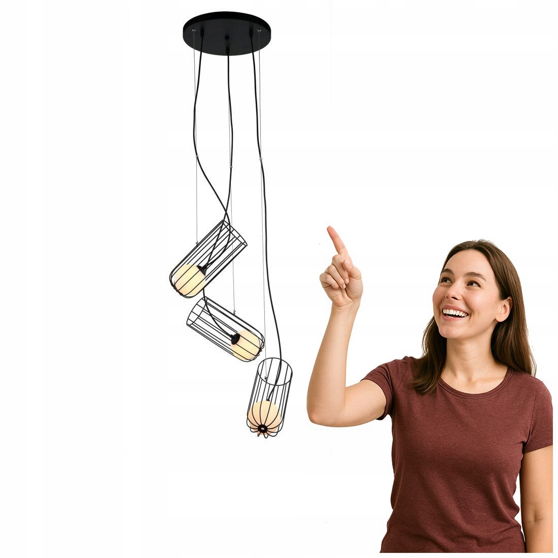 Moderní závěsná lampa Coco černá Italux