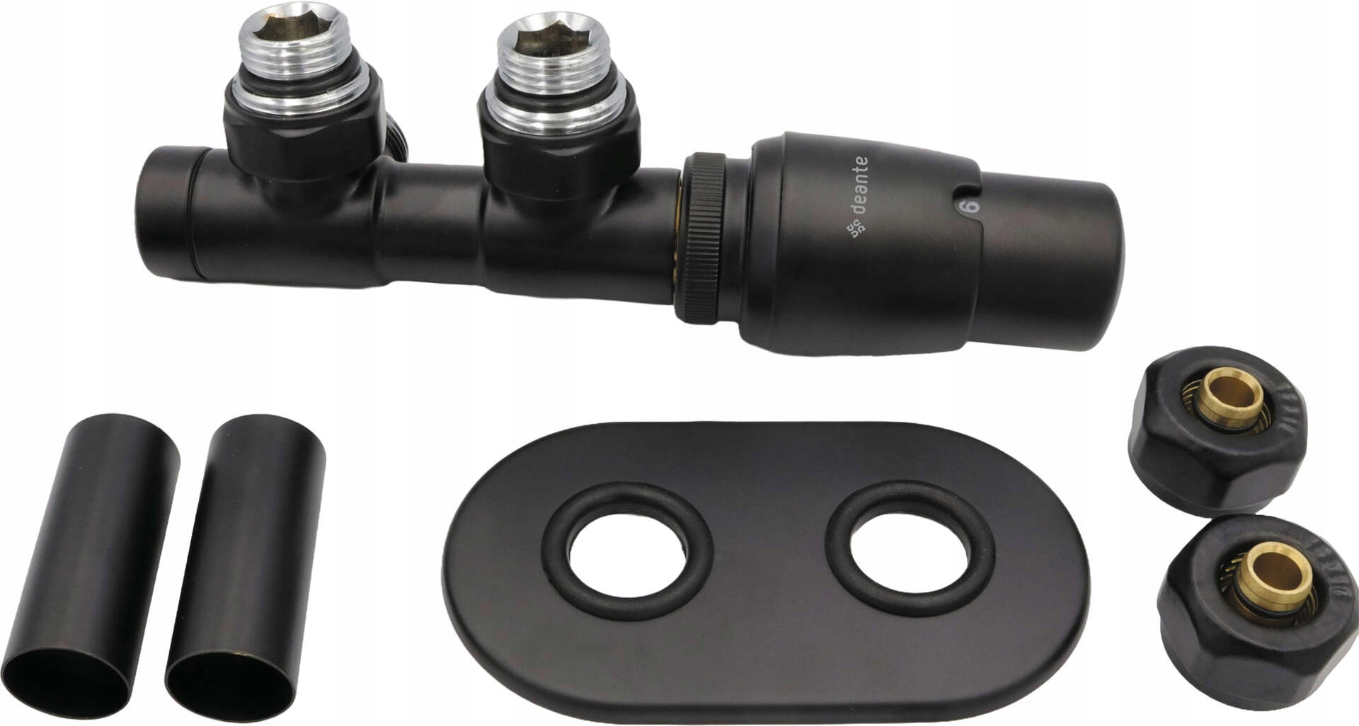 Termostatický ventil pravý Nero Mosadz Pex G1/2'' pre radiátory