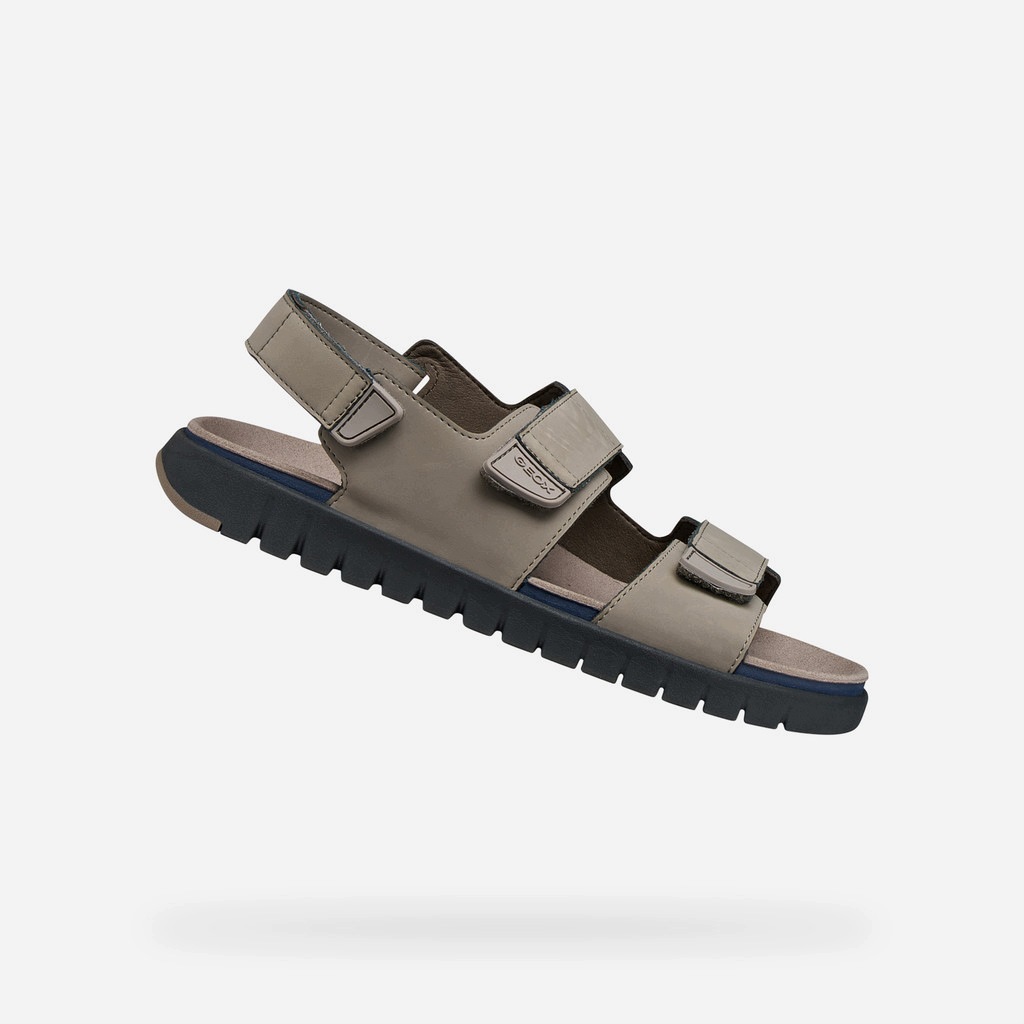 Geox Šedé pánské sandály Geox Flextride S