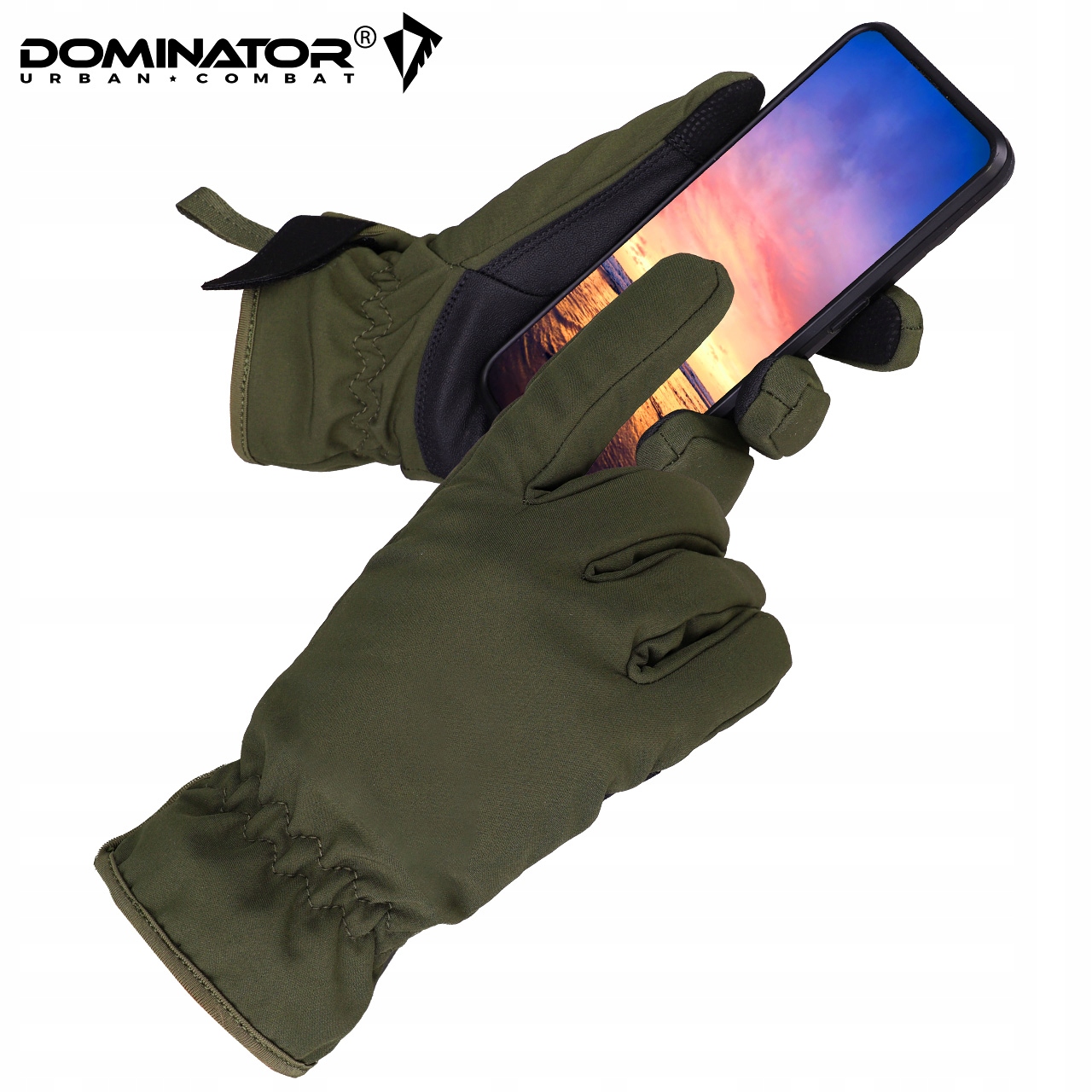 RĘKAWICE TAKTYCZNE SOFTSHELL DOMINATOR OLIVE S Materiał dominujący poliester
