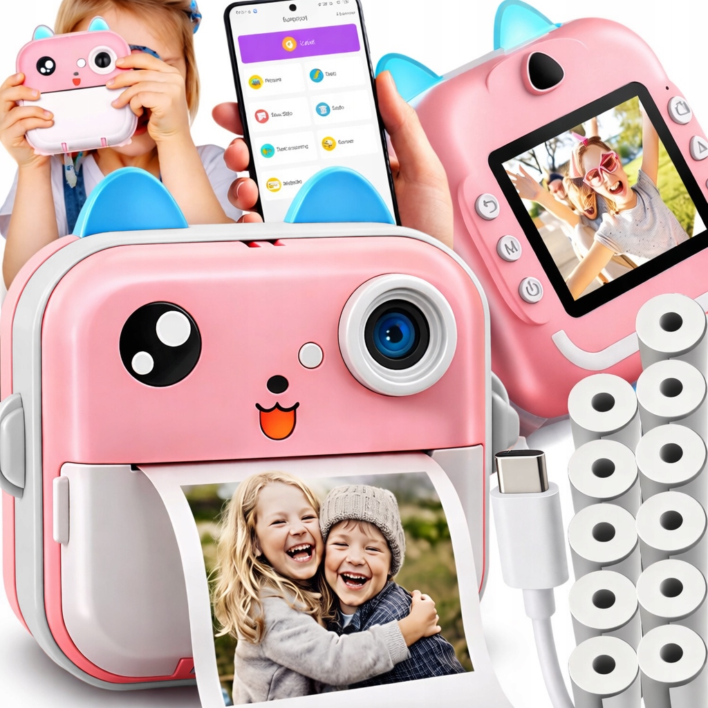 Aparat Natychmiastowy Drukuś 3.0 Drukarka Termiczna Kamera Druk Etykiet