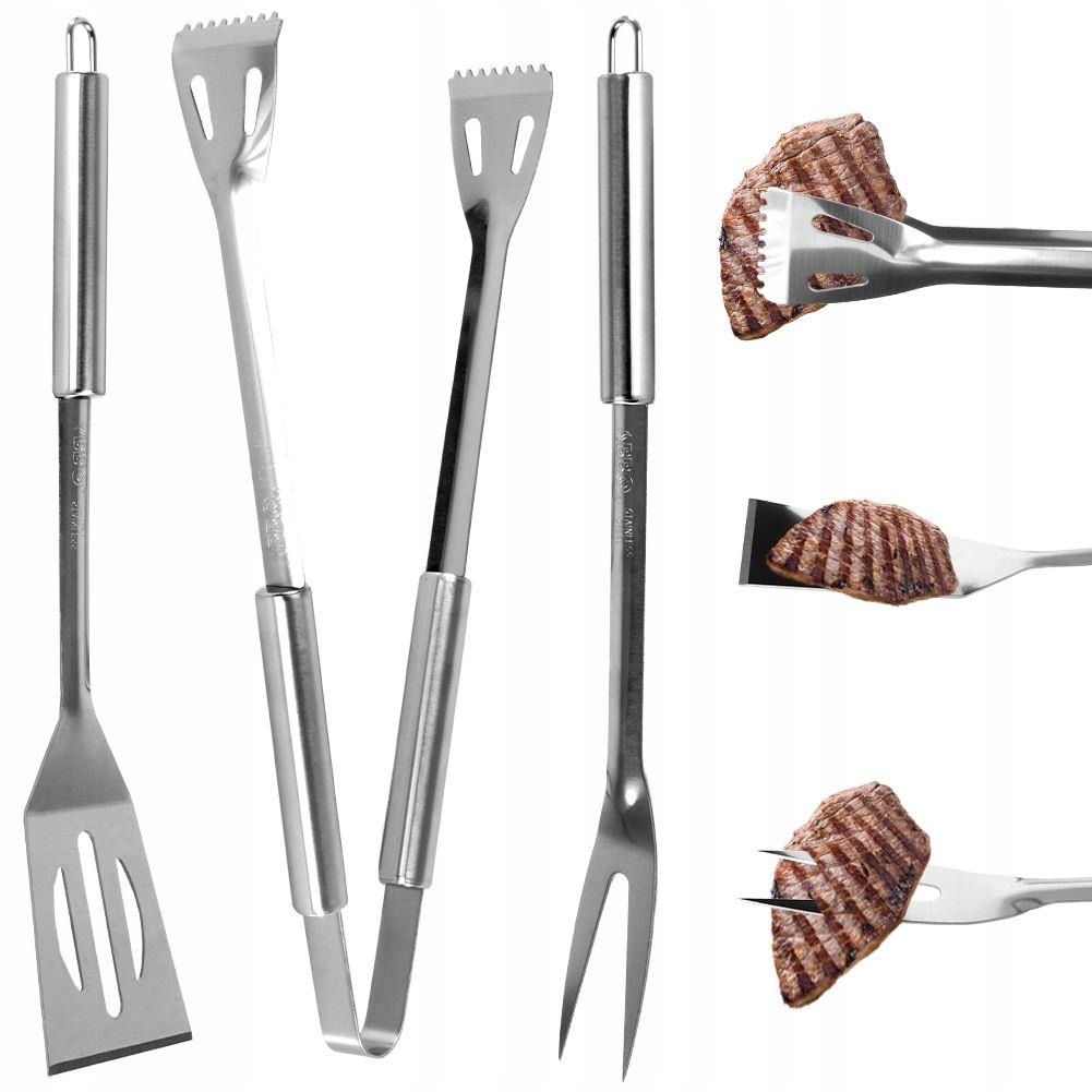 ZESTAW DO GRILLA AKCESORIA DO GRILLA KOMPLET ŁOPATKA SZCZYPCE WIDELEC STAL Producent BBQ