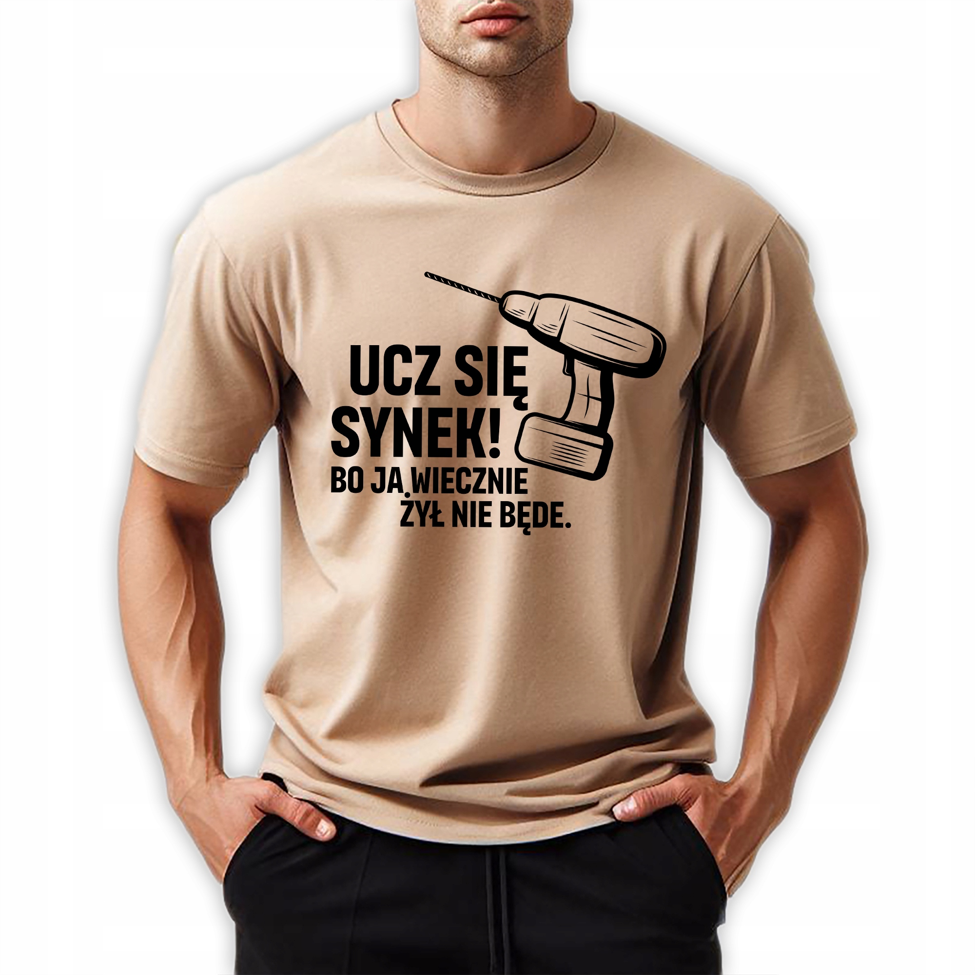 Pánské béžové pyžamo Synek Uč Se pro tatínka Dárek Jaro M Top Vzory