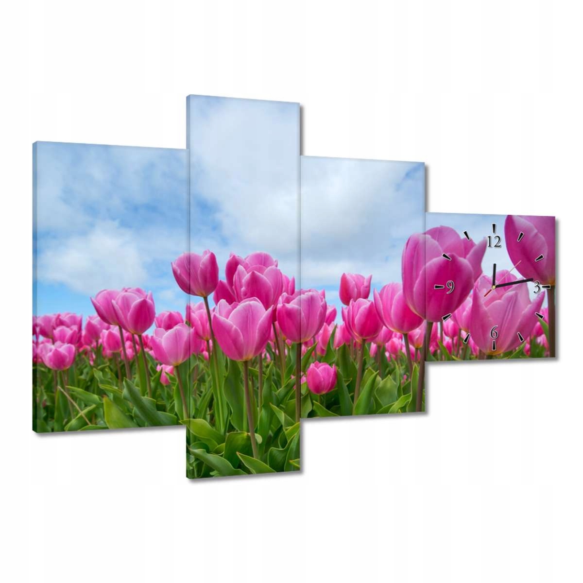 Hodiny 100x70 Tulipány na Valentýna