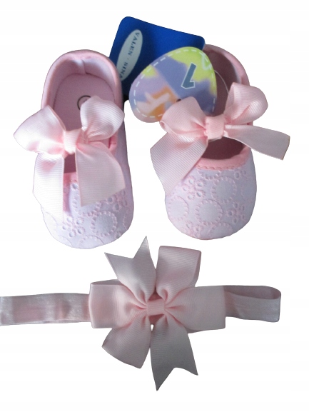 

Buty Buciki Chrzest 10,5 cm r. 17 Opaska kokardka