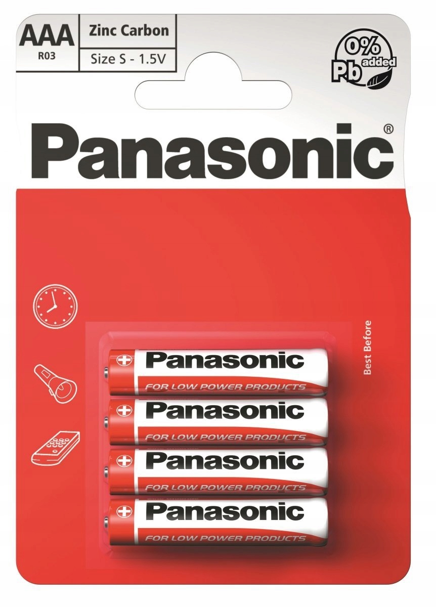 

Bateria cynkowo-węglowa Panasonic R3 Aaa 1,5V 4szt