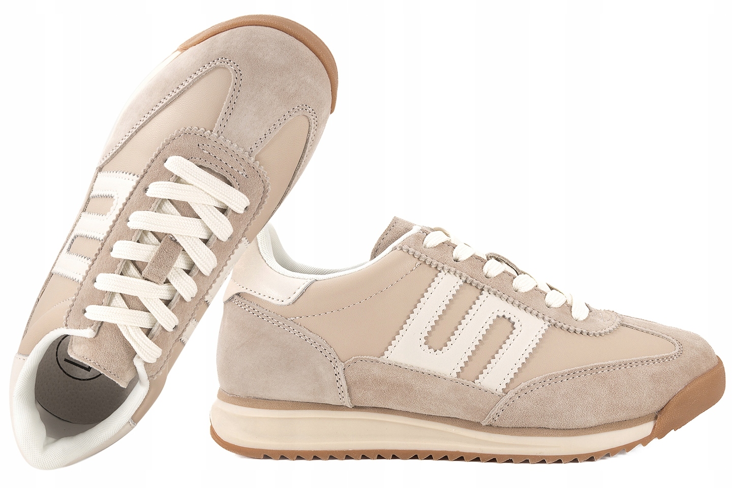 Filippo DP7686 Dámské Kožené Polobotky Sportovní Tenisky béžová Béžová 38