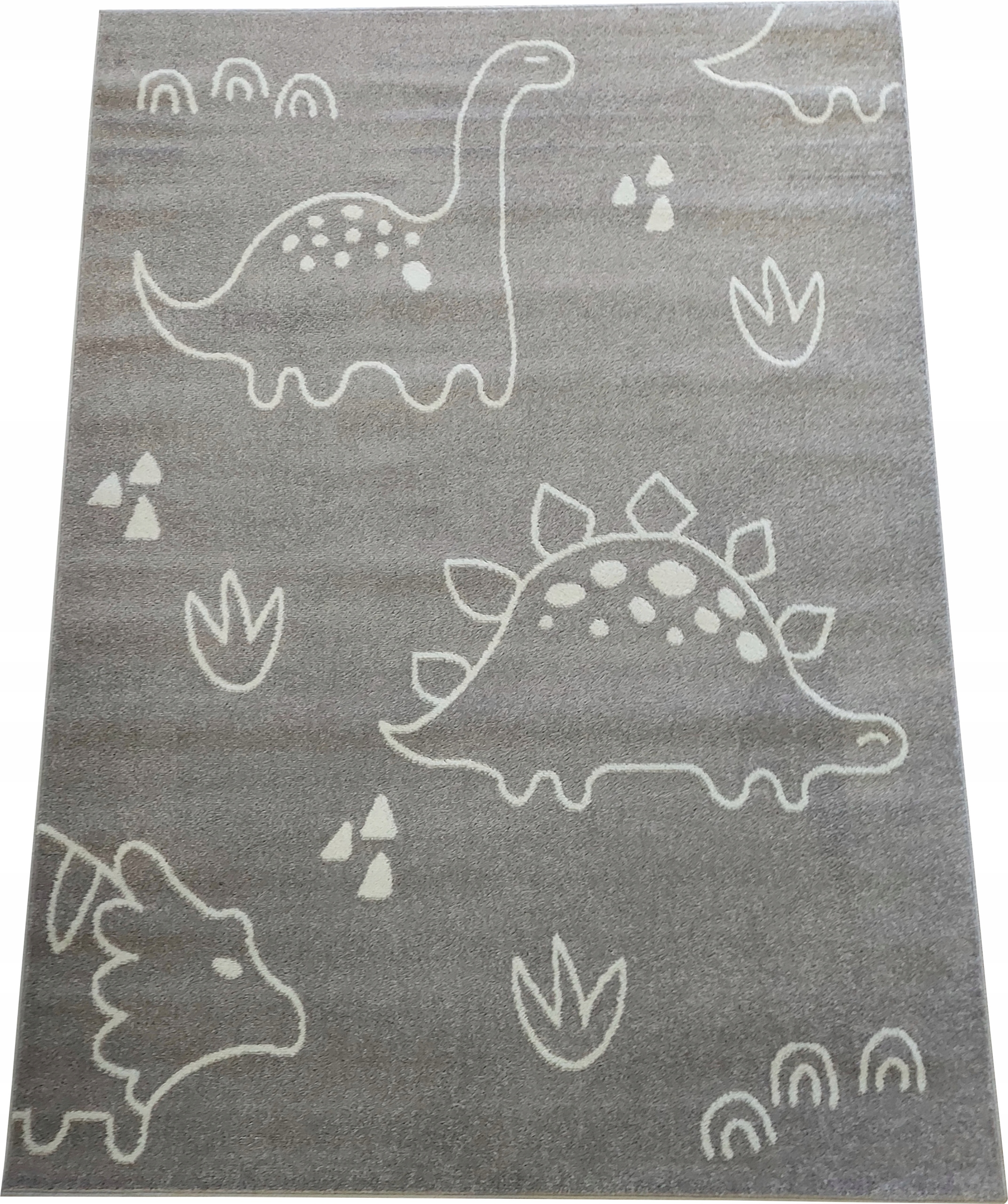Detský koberec dinosaury, sivý 160 x 220 cm