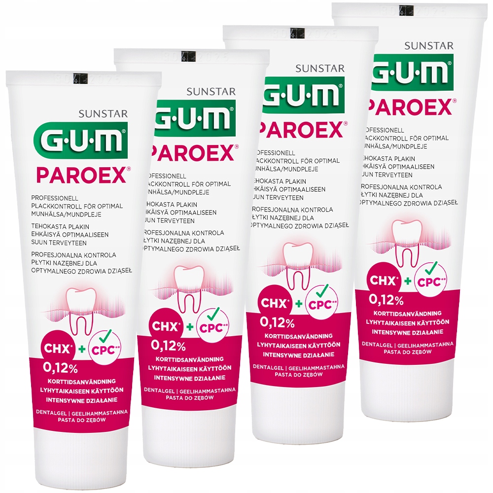 Gum Paroex 0,12% Intensywne Działanie Pasta do zębów 4 x 75ml miętowa