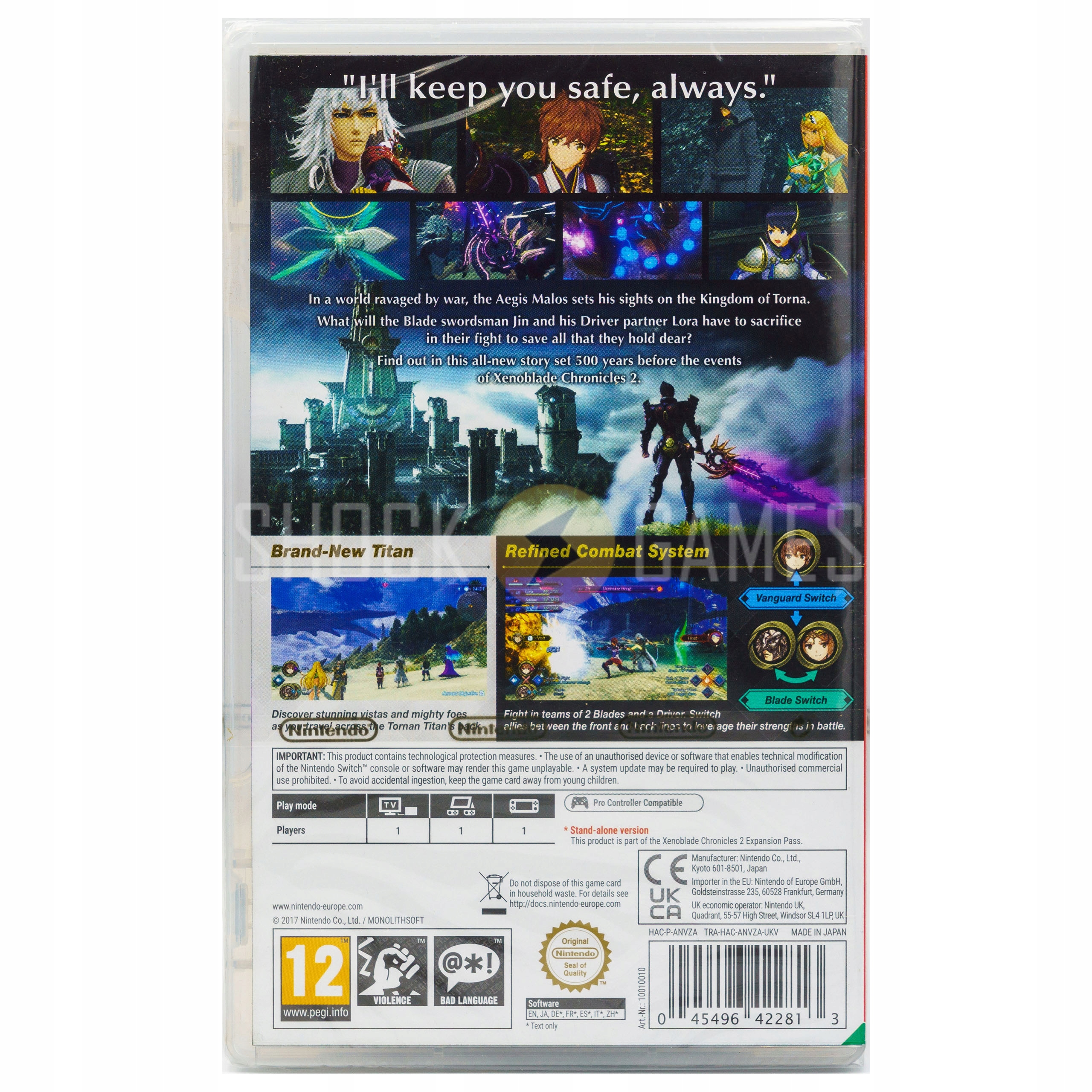 XENOBLADE CHRONICLES 2 TORNA GOLDEN COUNTRY / NINTENDO SWITCH SWITCH Wersja gry pudełkowa