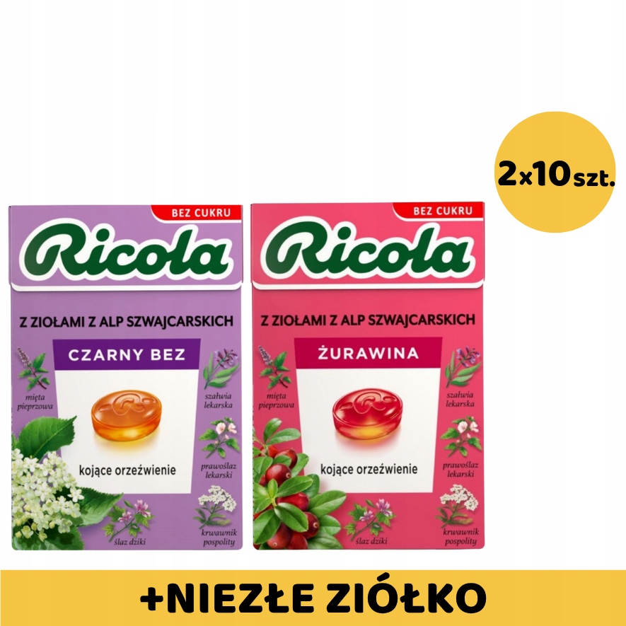 Ricola 20 Ks (10x Brusinky 10x Černý Bez) Dárek