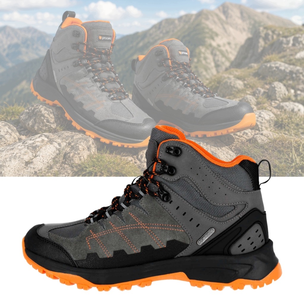 Trekingová Obuv Semišová Kůže Cordura Boty Nad Kotník Horské vel. 46