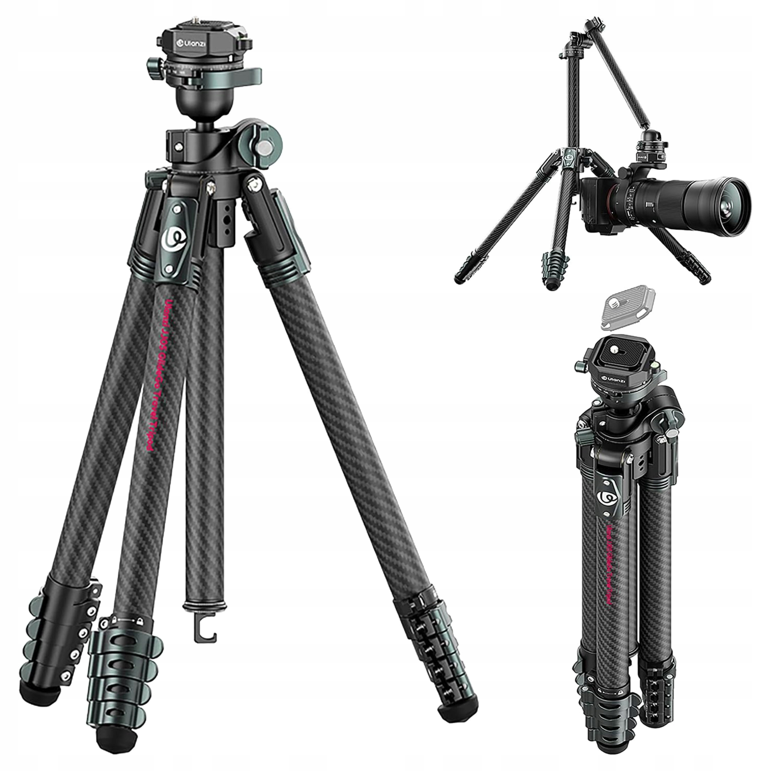 Fotografický stativ 186 cm Karbon Ulanzi JJ05 otočná kulová hlava 360