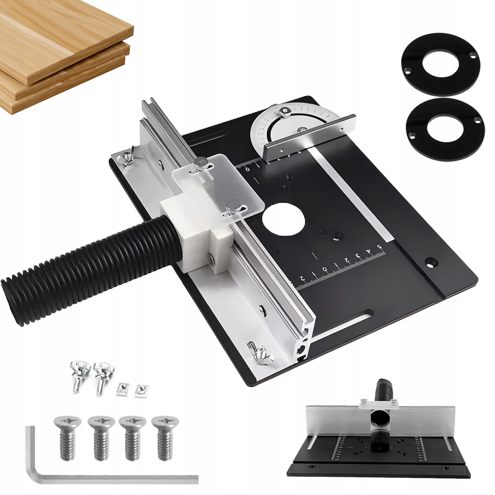 Hliníková Deska Pro Frézku S Pravítkem A Vruty Pro Montáž Do Stolu