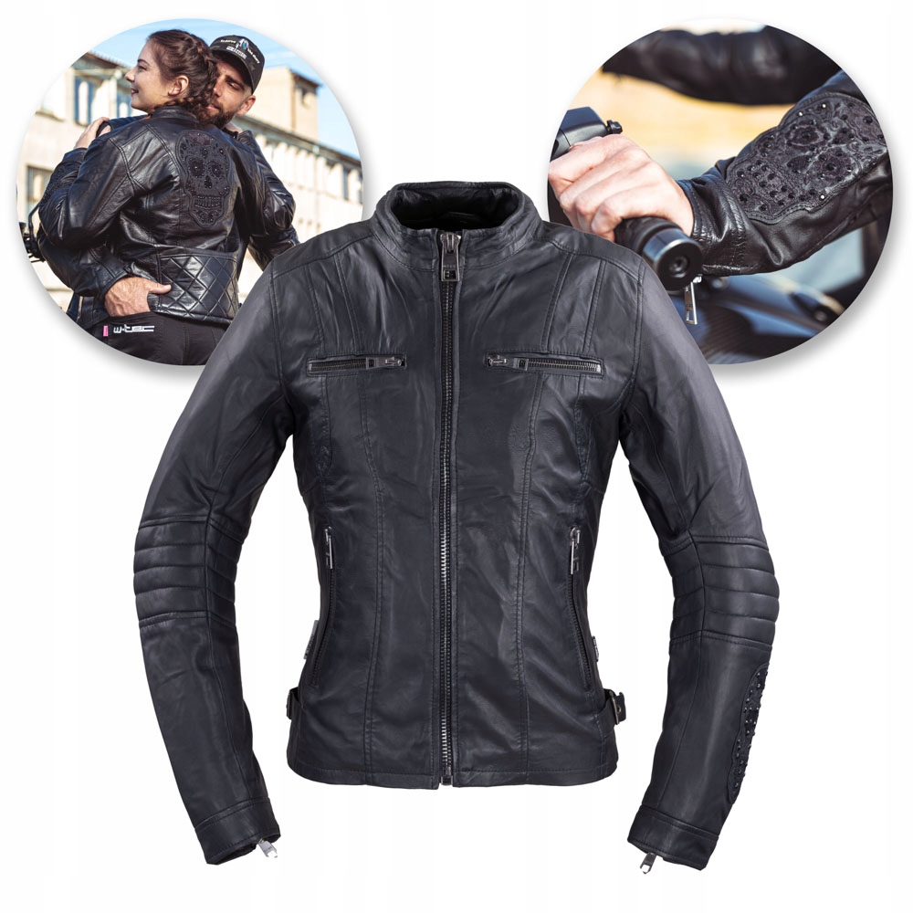 Damska skórzana kurtka motocyklowa 3XL CIEPŁA