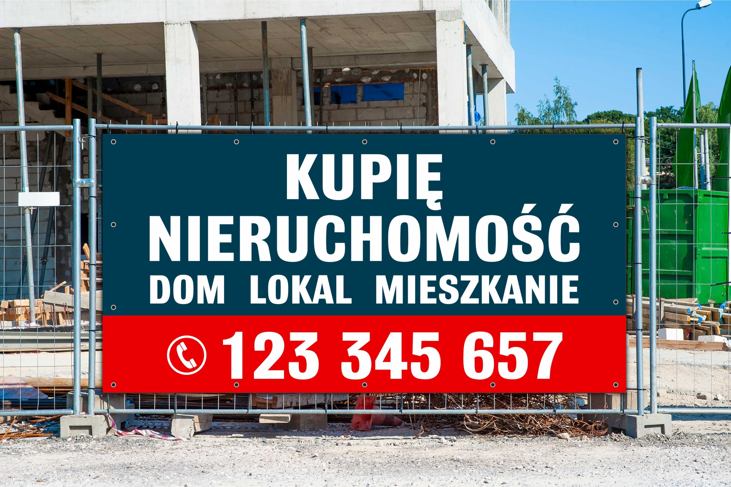 Baner Reklamowy Banery Reklamowe Plandeka MOCNY 1m2 1mk PROJEKT DRUK UV Marka inny