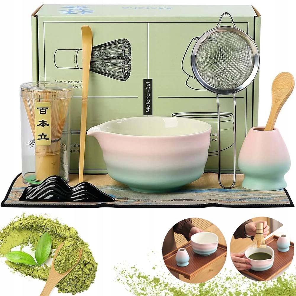 Levně Bambusový Keramický Dárková Sada Na Čaj Matchy Chashaku 8 Pcs