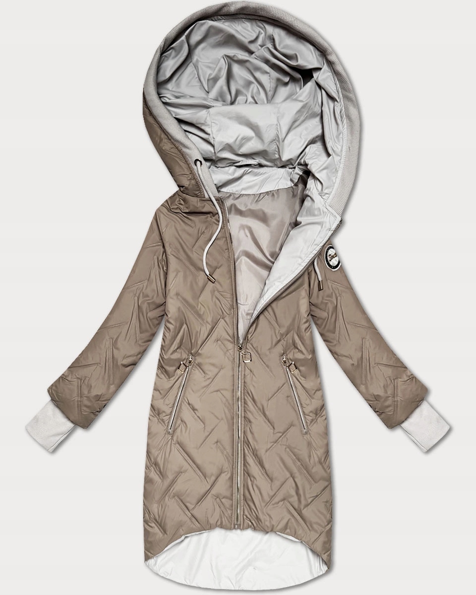 Bunda Se Stahovacími Šňůrkami B8555 Béžová L (40)