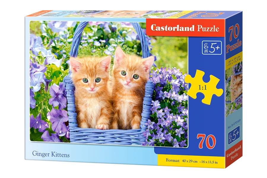 PUZZLE 70 UKŁADANKA ZWIERZĘTA KOTY CASTOR 5+ EAN (GTIN) 5904438070169