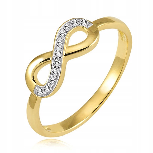 

Złoty Pierścionek Symbol Nieskończoności 585 R15