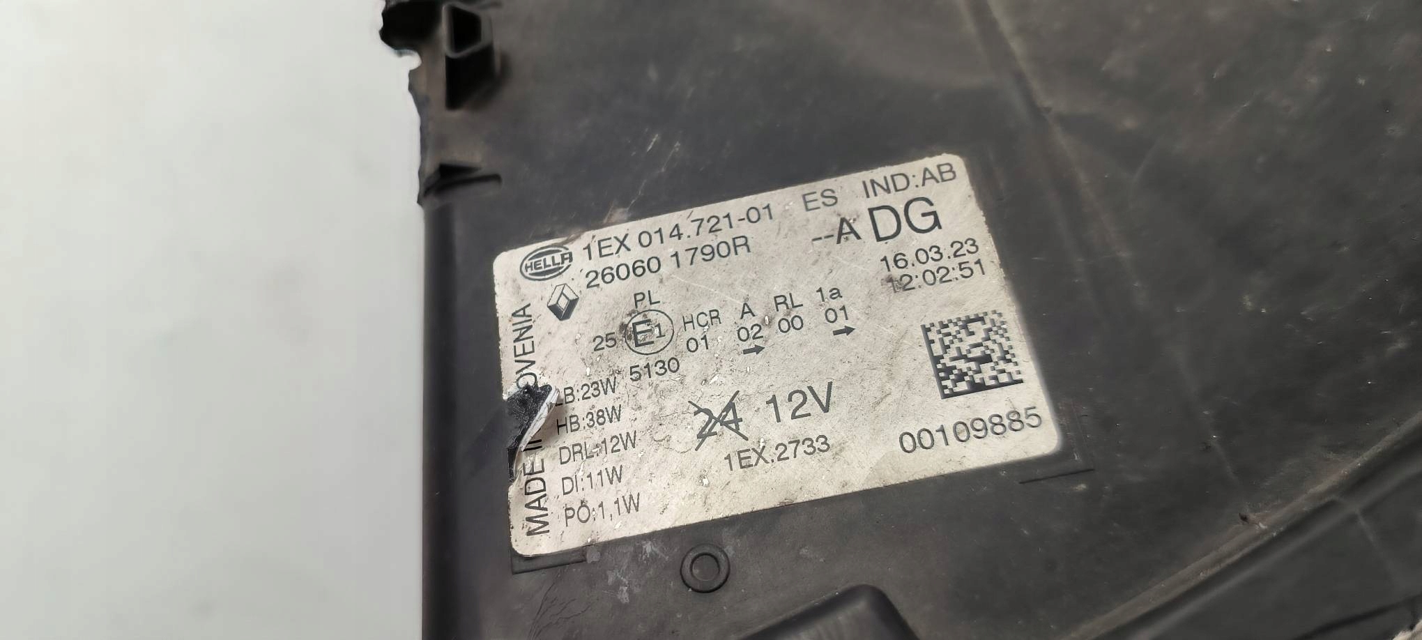 light left front EU 260601790R RENAULT TRAFIC III LIFT
