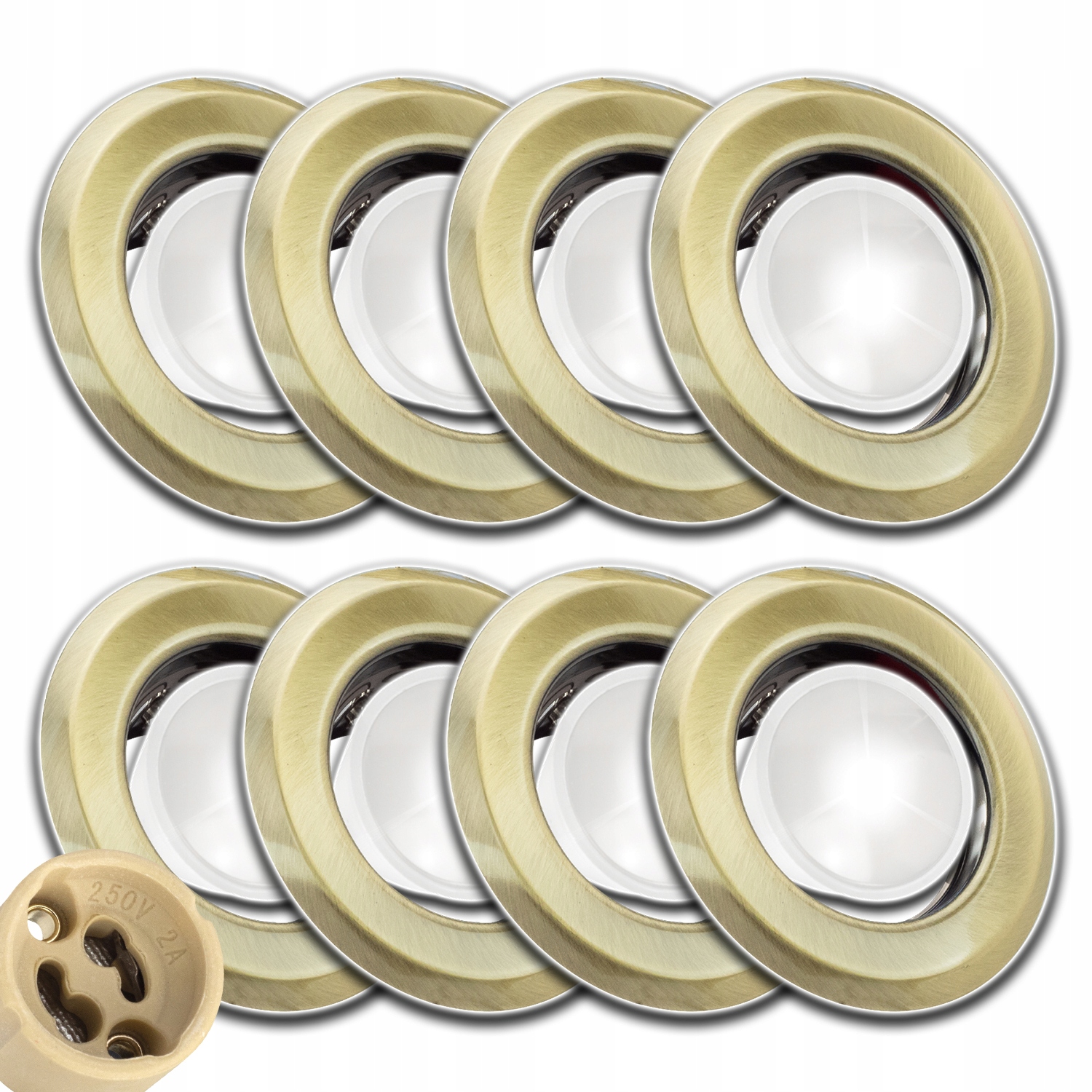 8x Sada Osvětlovací Objímka Rámeček Stropní S Žárovkou Nw 4000 K 1,5W