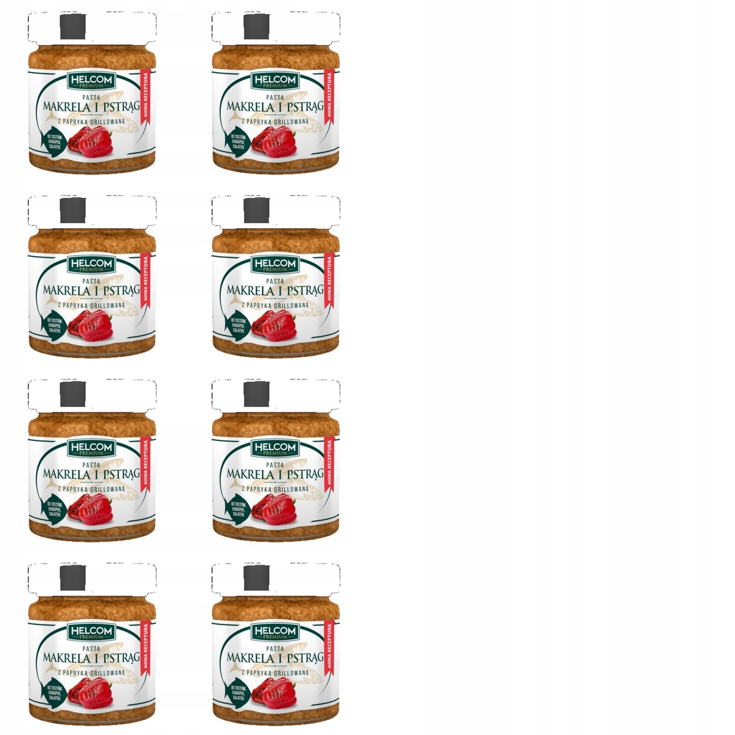 8x 180g Pasta Makrela i pstrąg z papryką grillowaną helcom premium Karton