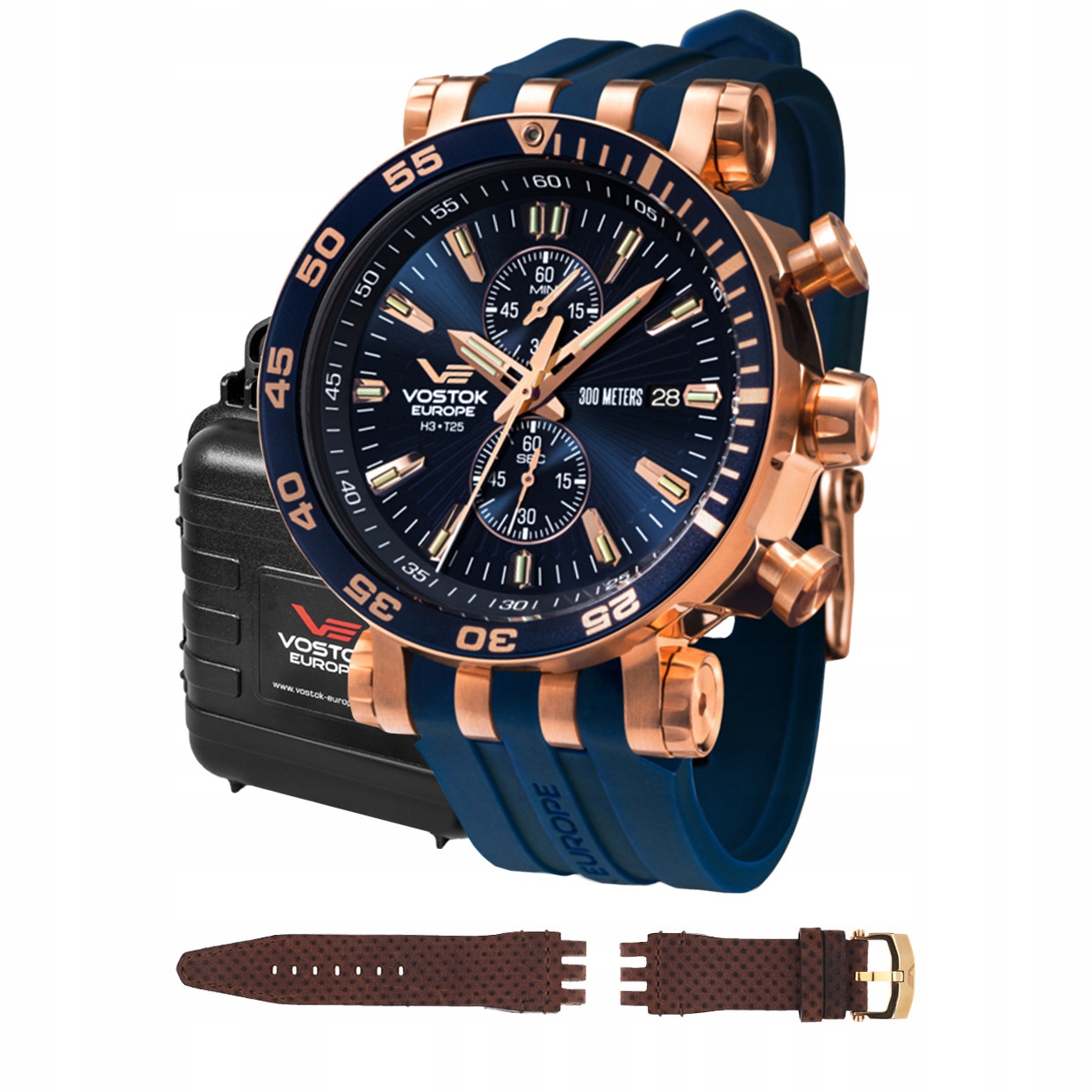 Pánské Hodinky Vostok Europe VK61-575B590S modrý pásek