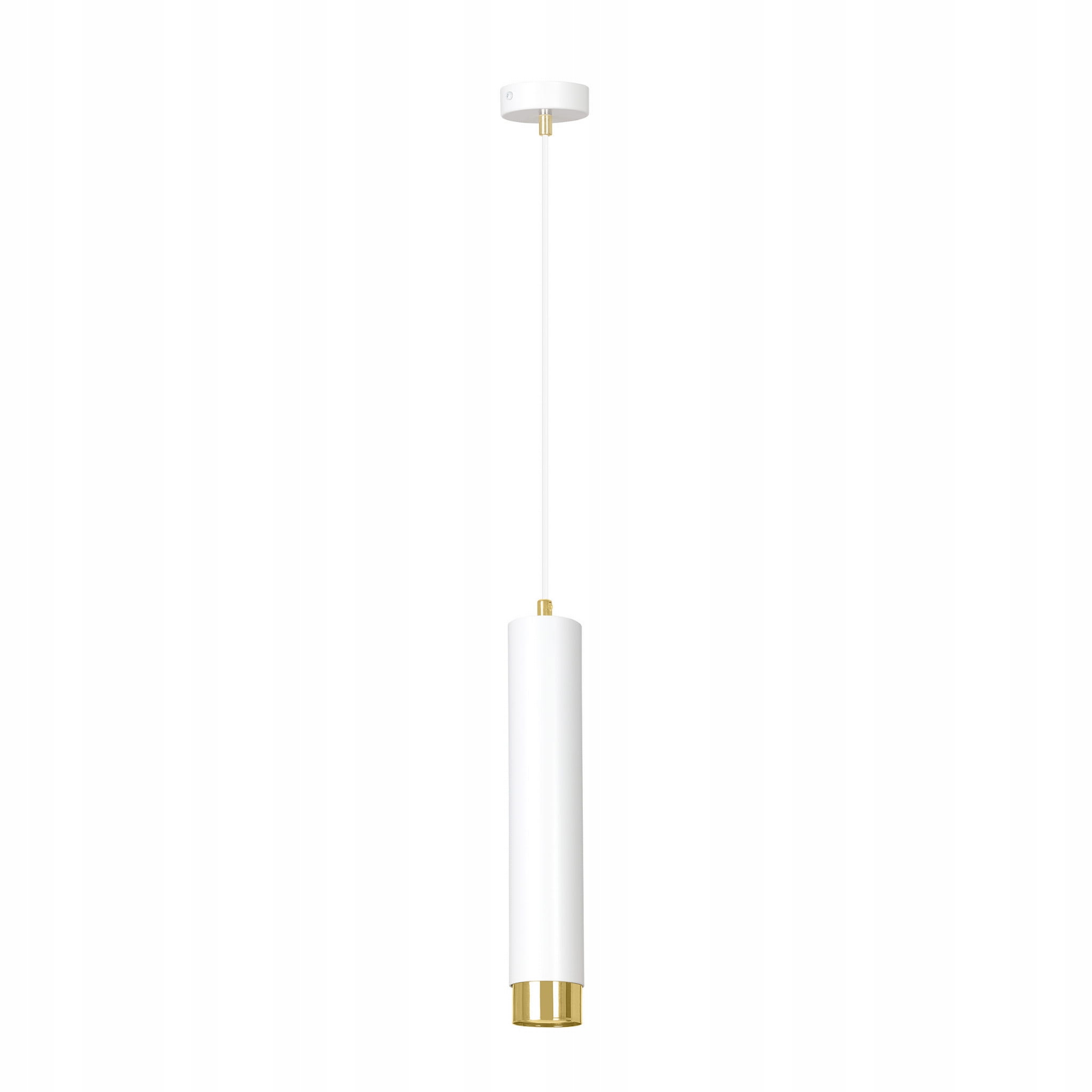 Závěsná bodová lampa bílá zlatá tuba 34 cm nad stůl ostrov bar Emibig