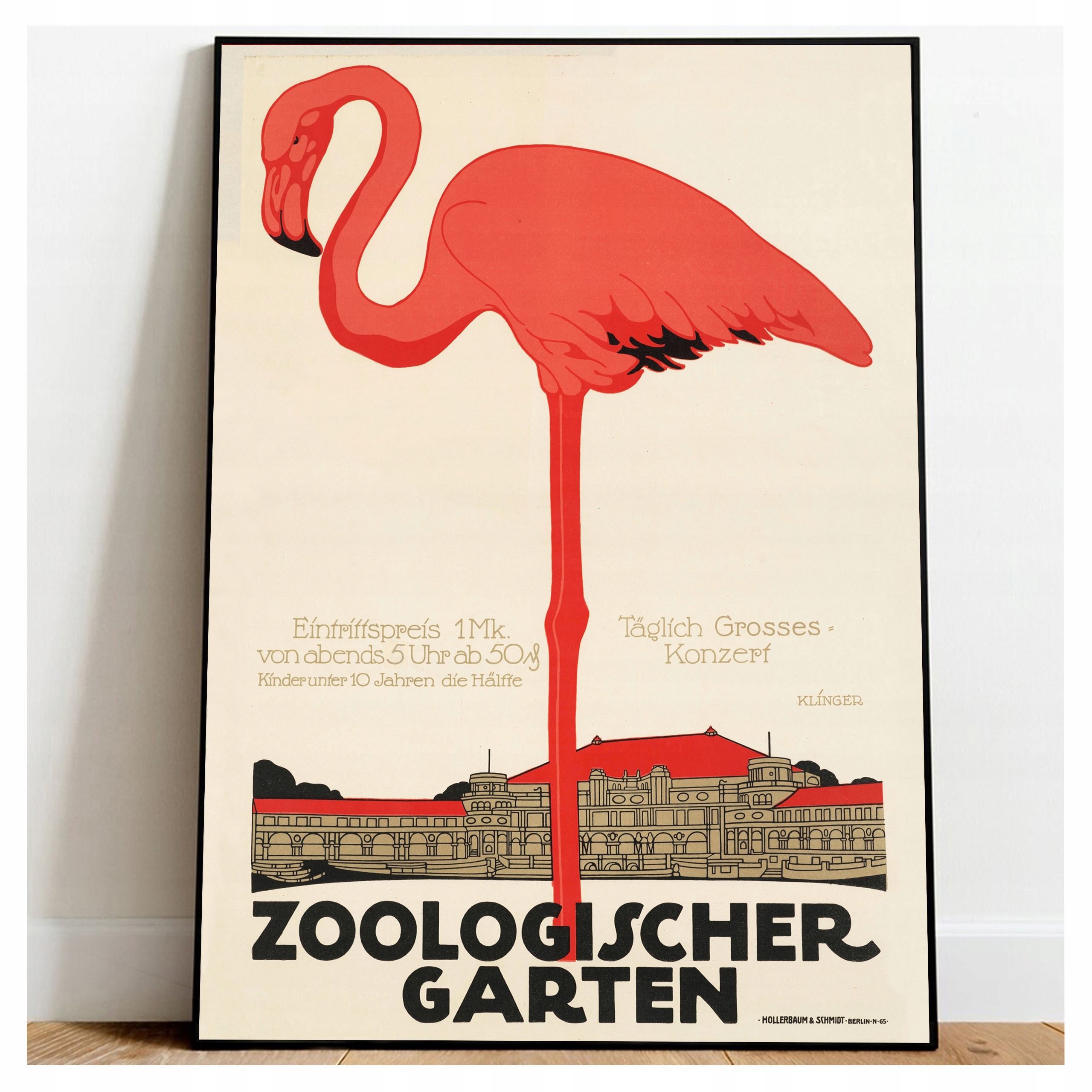 

Plakat Flaming różowy Zoo Niemcy Vintage 50x70