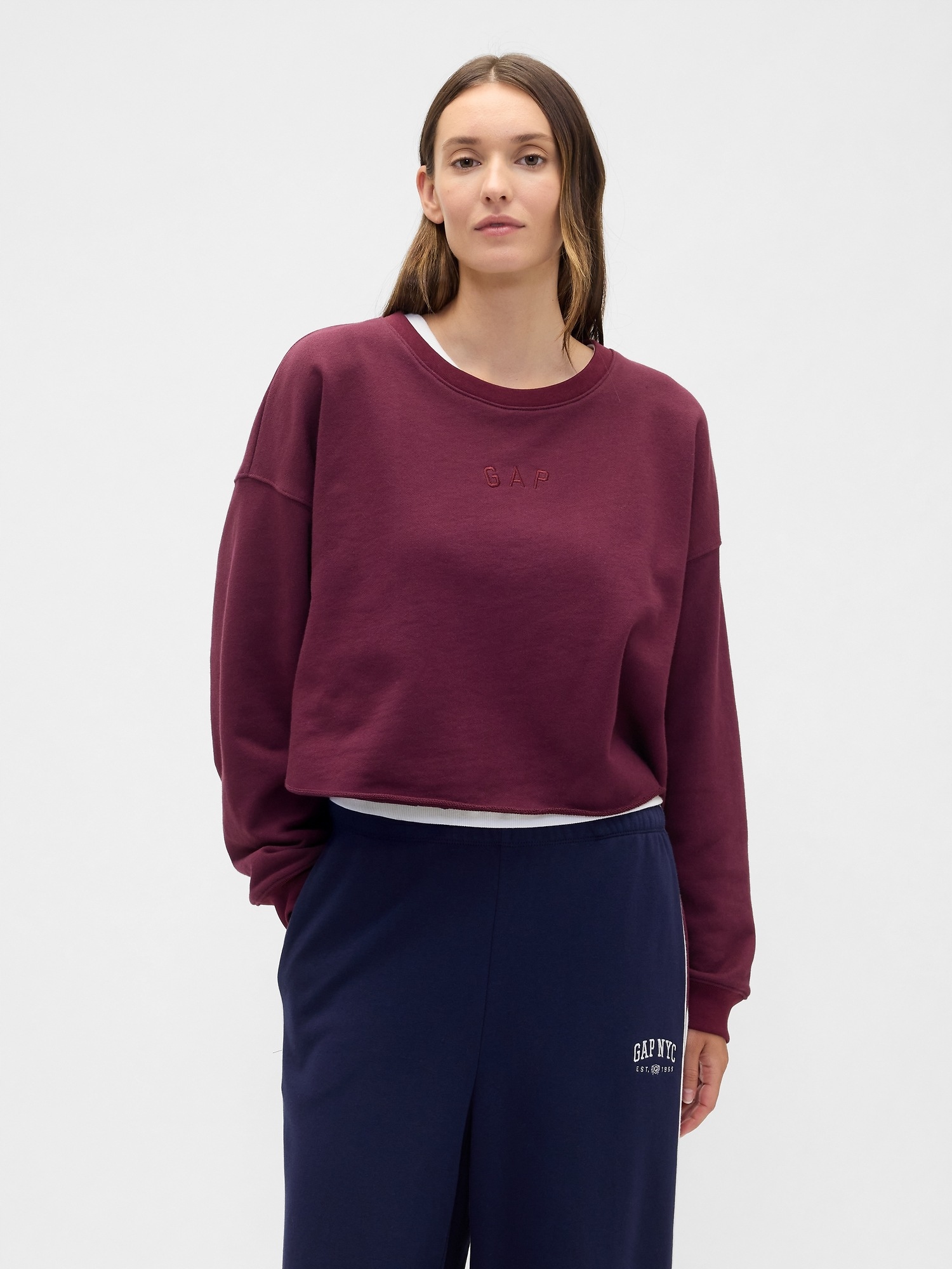 Gap Oversize crop mikina Heavyweight