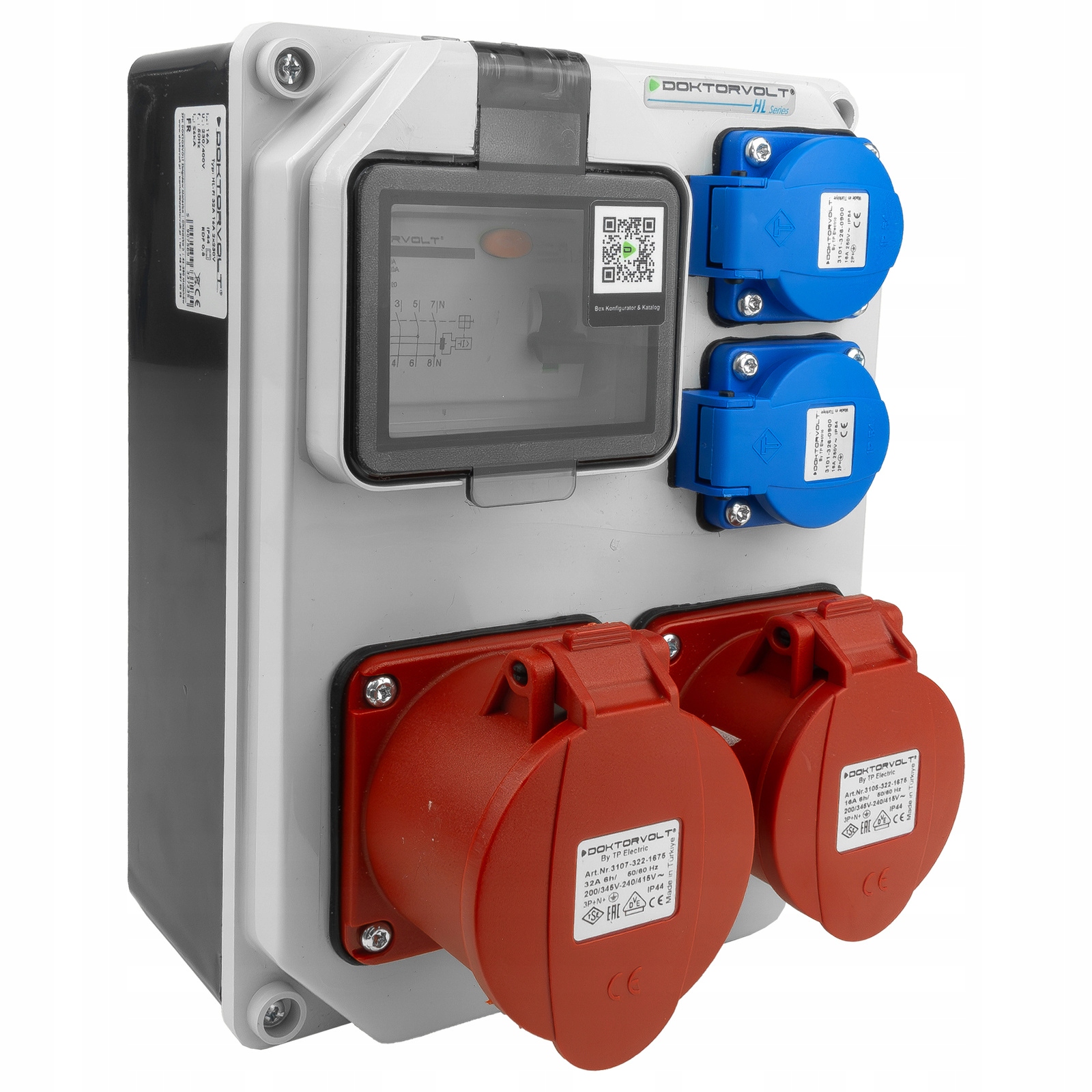 Stavebný rozvádzač 16A 32A 2x230V, zabezpečený elektrickým rozvádzačom