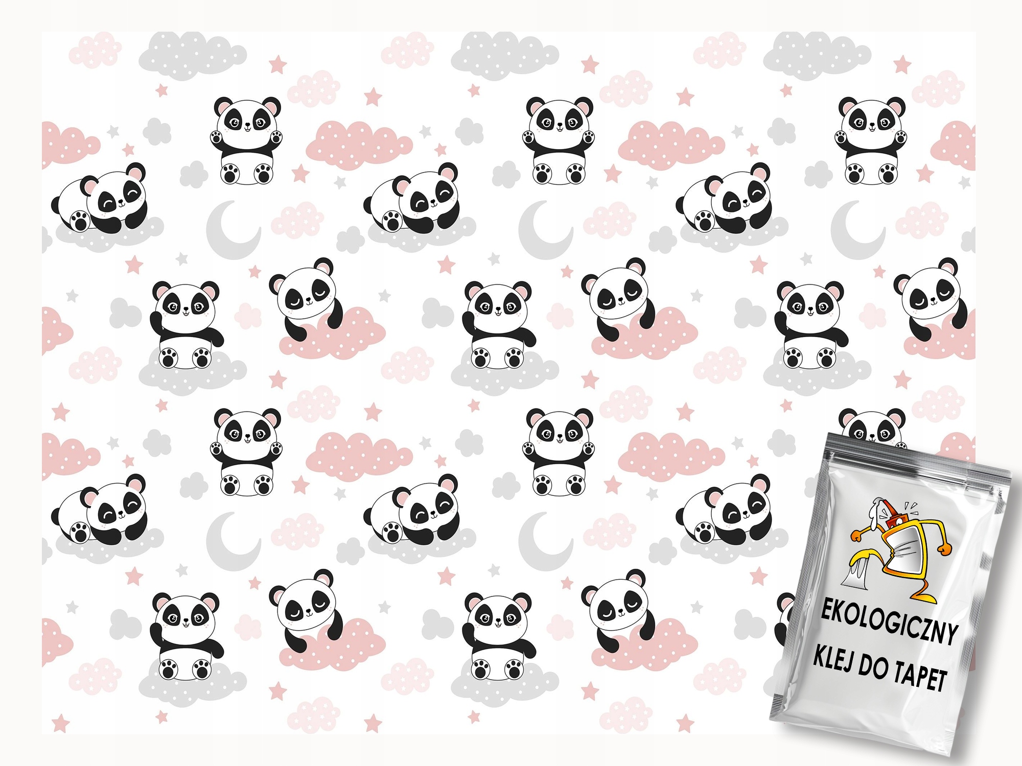Fototapeta Flizelina Děti Noc Sen Měsíc Hvězdy Medvídek Panda 350x250 lepidlo