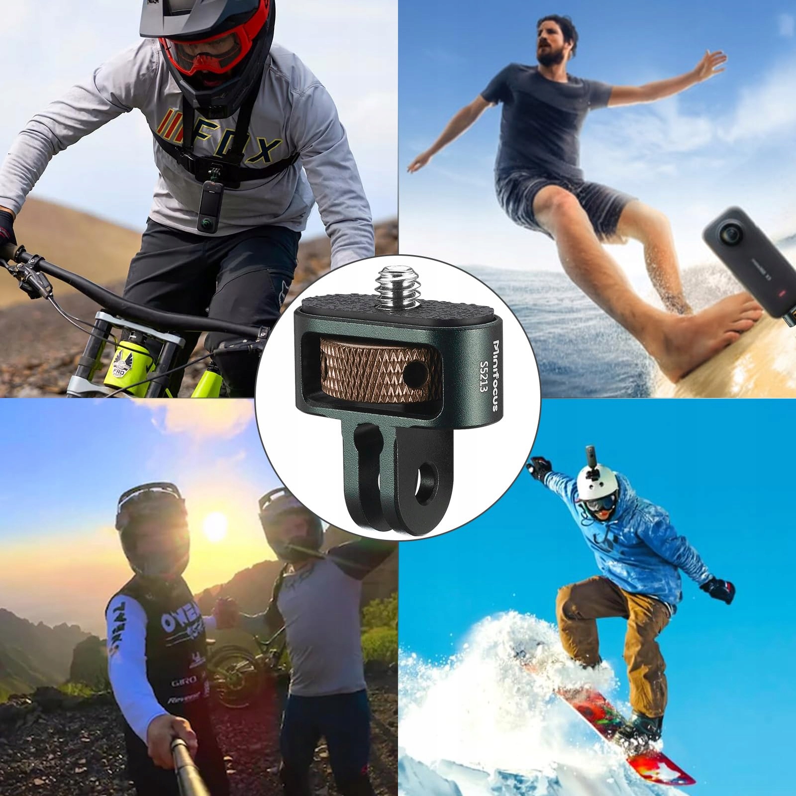 ADAPTER KAMERA STATYW 2 SZTUKI DO GOPRO INSTA 360 SJCAM AKCESORIA — miniatura 7