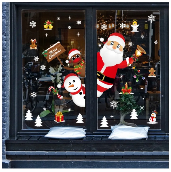 NAKLEJKI NA OKNA SZYBY OZDOBY ŚNIEŻYNKI ŚWIĘTA NA BOŻE NARODZENIE BEZ KLEJU Marka inna