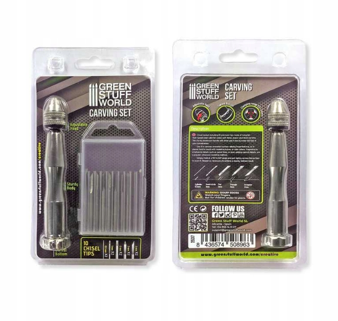 Green Stuff World: Sada 10 dlát s hliníkovou sochařskou rukojetí