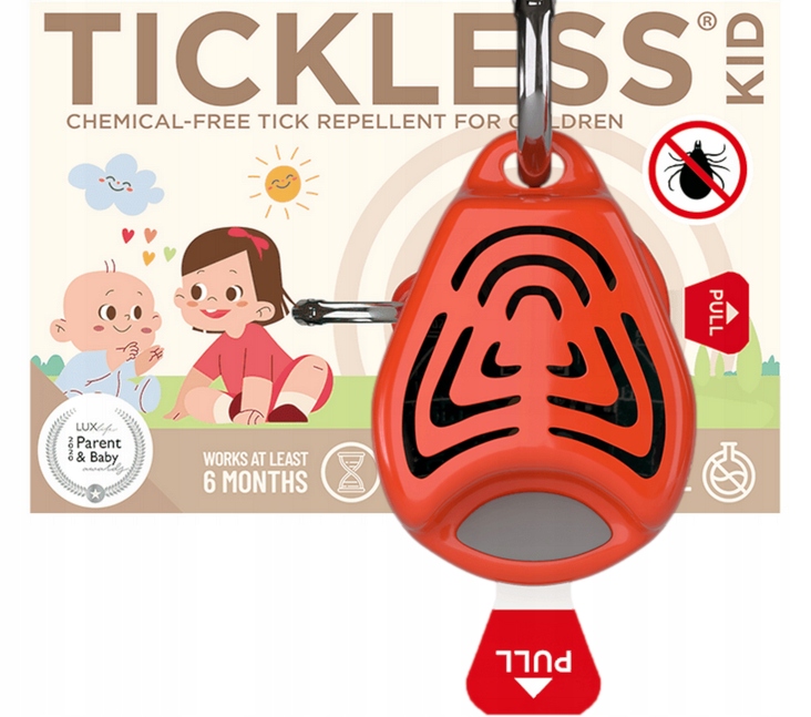 Tickless Kid Orange zařízení chránící klíšťata Bezpečné pro dítě