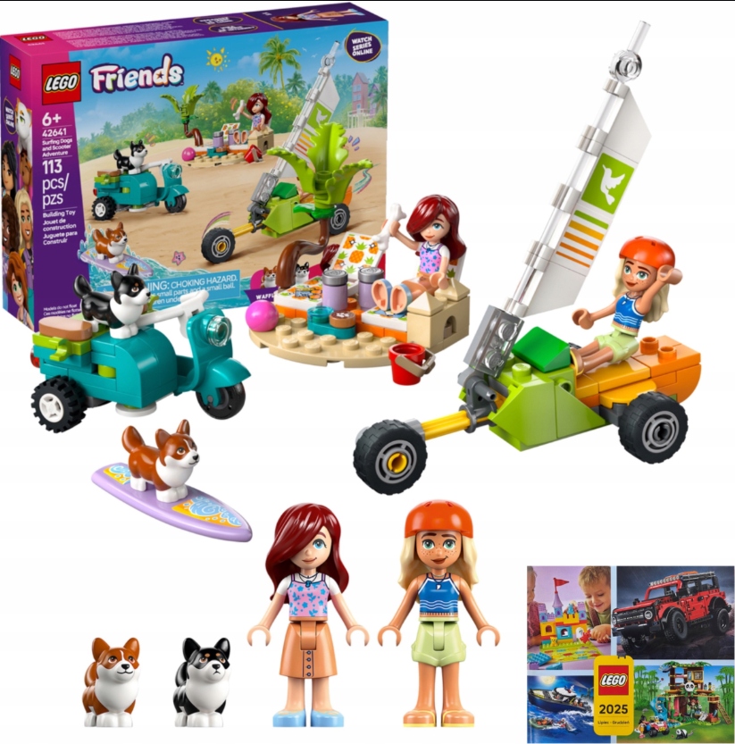 Lego Friends Przygoda Z Surfujacymi Psami I Skuterem Slodkie Pieski Zestaw