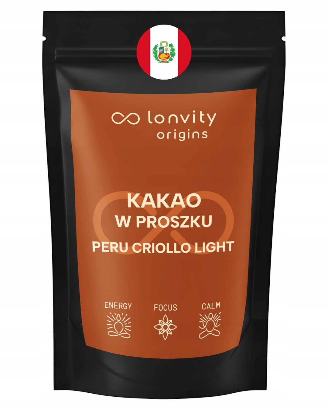 Kakaový prášek 100% čistý Peru Criollo Light 500 g – jemný, aromatický