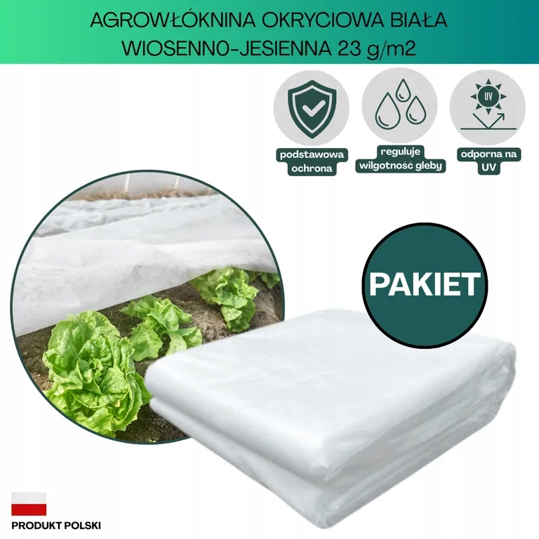 Agrowłóknina biała 23g/m2 6,35x20 m okryciowa na przymrozki