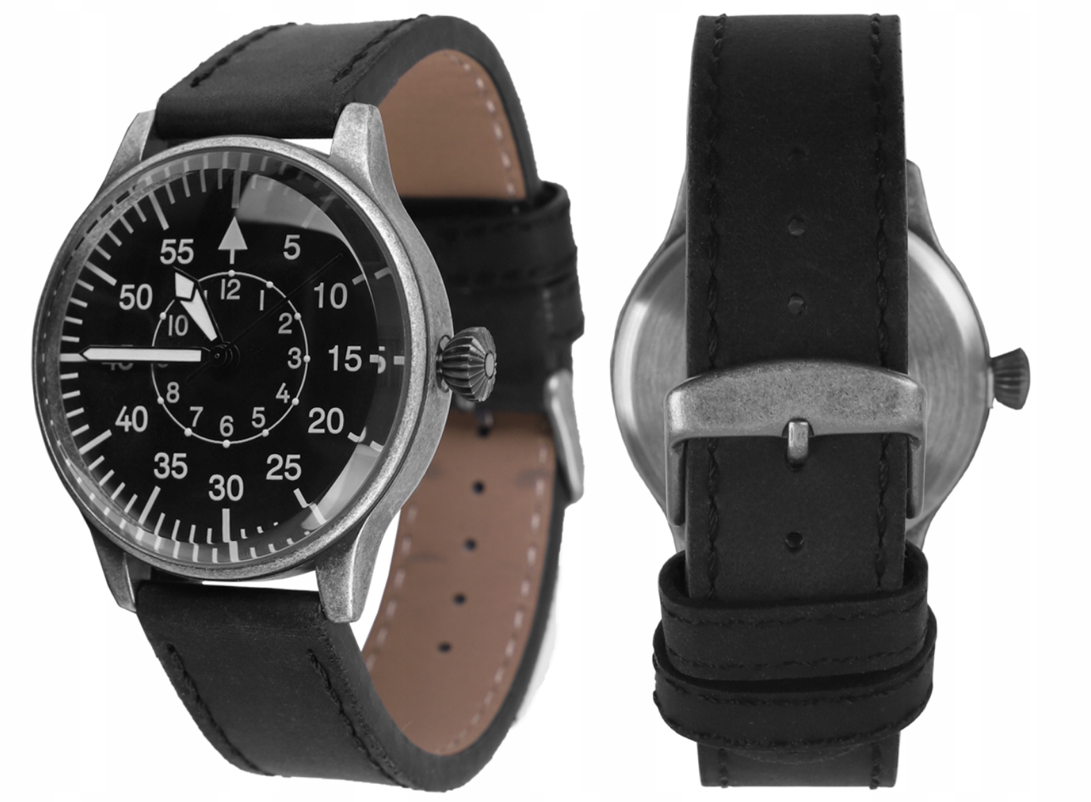 Letecké hodinky Luftwaffe Mil-Tec Army Retro Pilot Quartz Watch kožené