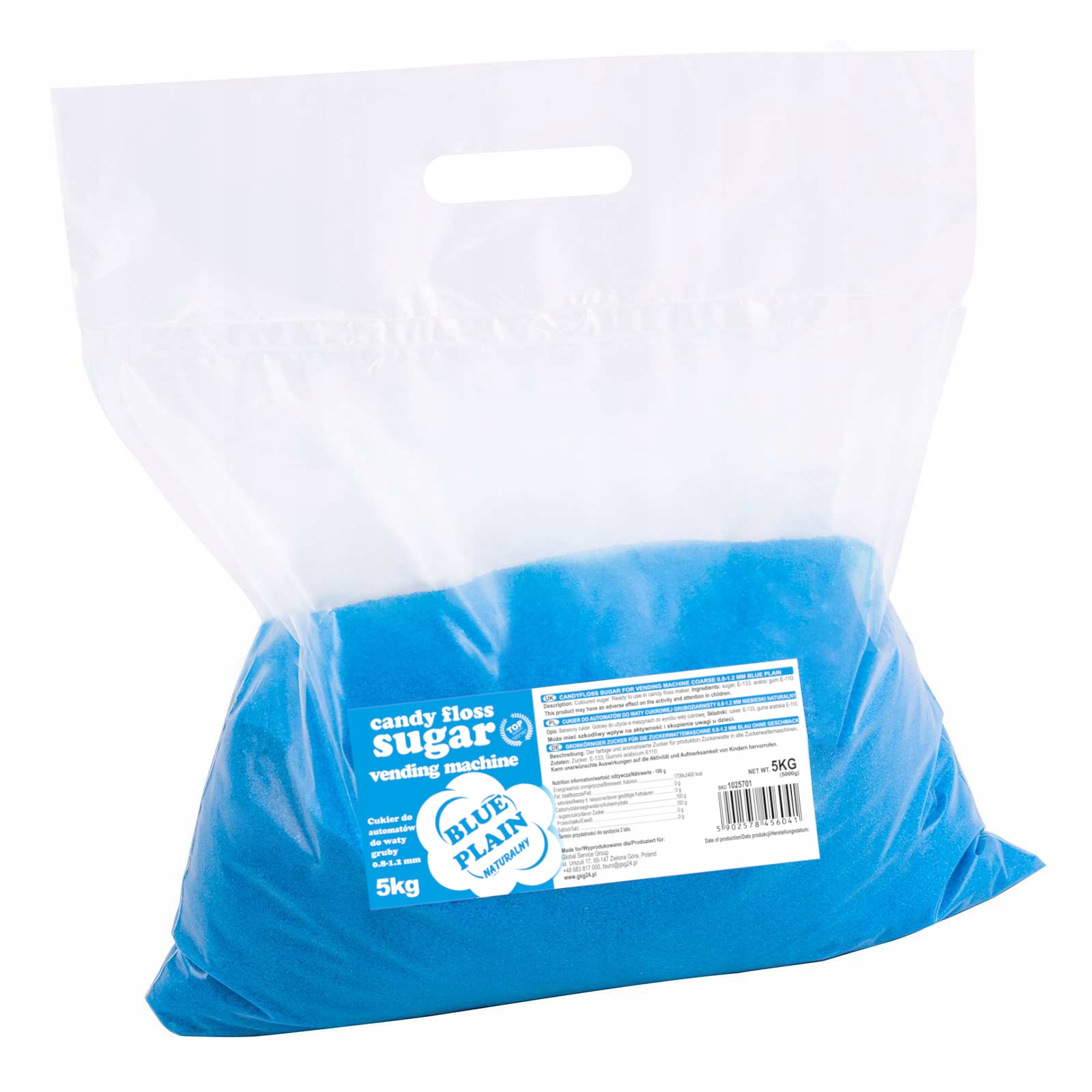 Levně Cukr do automatu na cukrovou vatu granulace 0.8-1.2 mm přírodní příchuť Ne