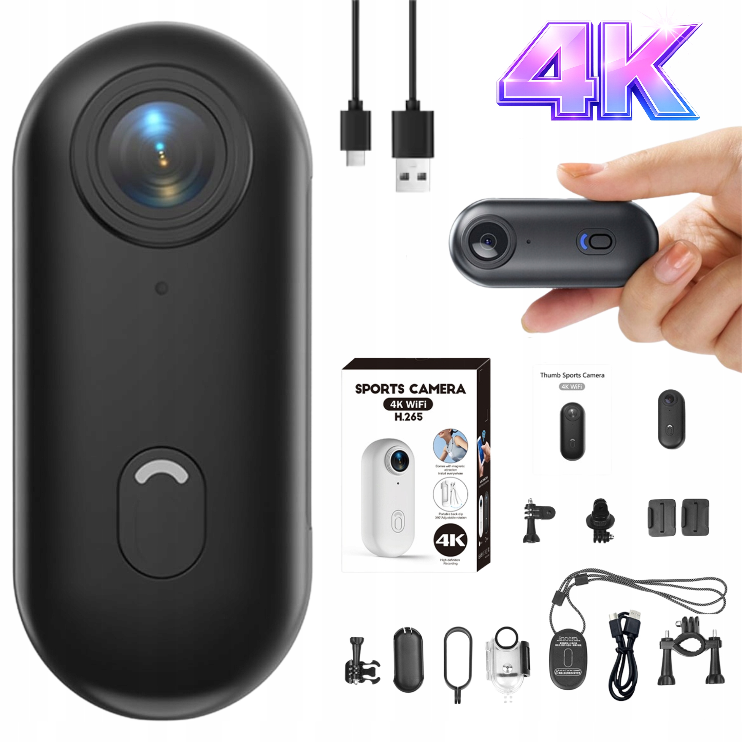 Mini Športová Kamera WiFi Full Hd 4K Vodotesná Magnetická Uhlová 140° Pro