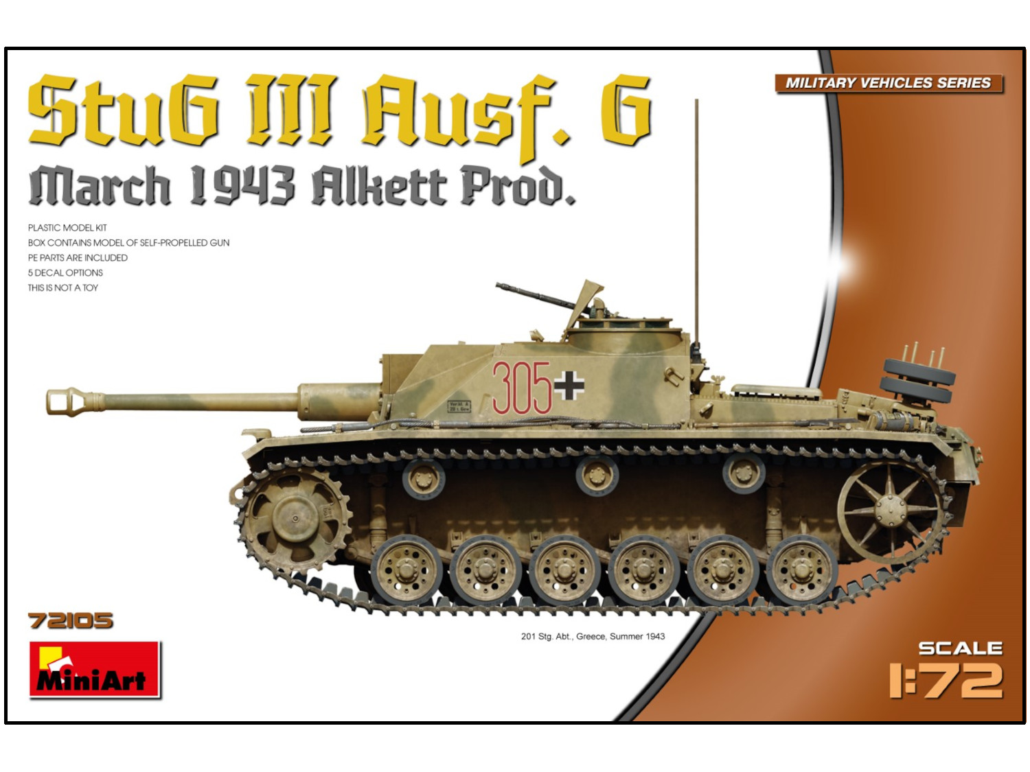 Dělo StuG Sturmgeschutz III Ausf.G Alkett Production 72105 MiniArt